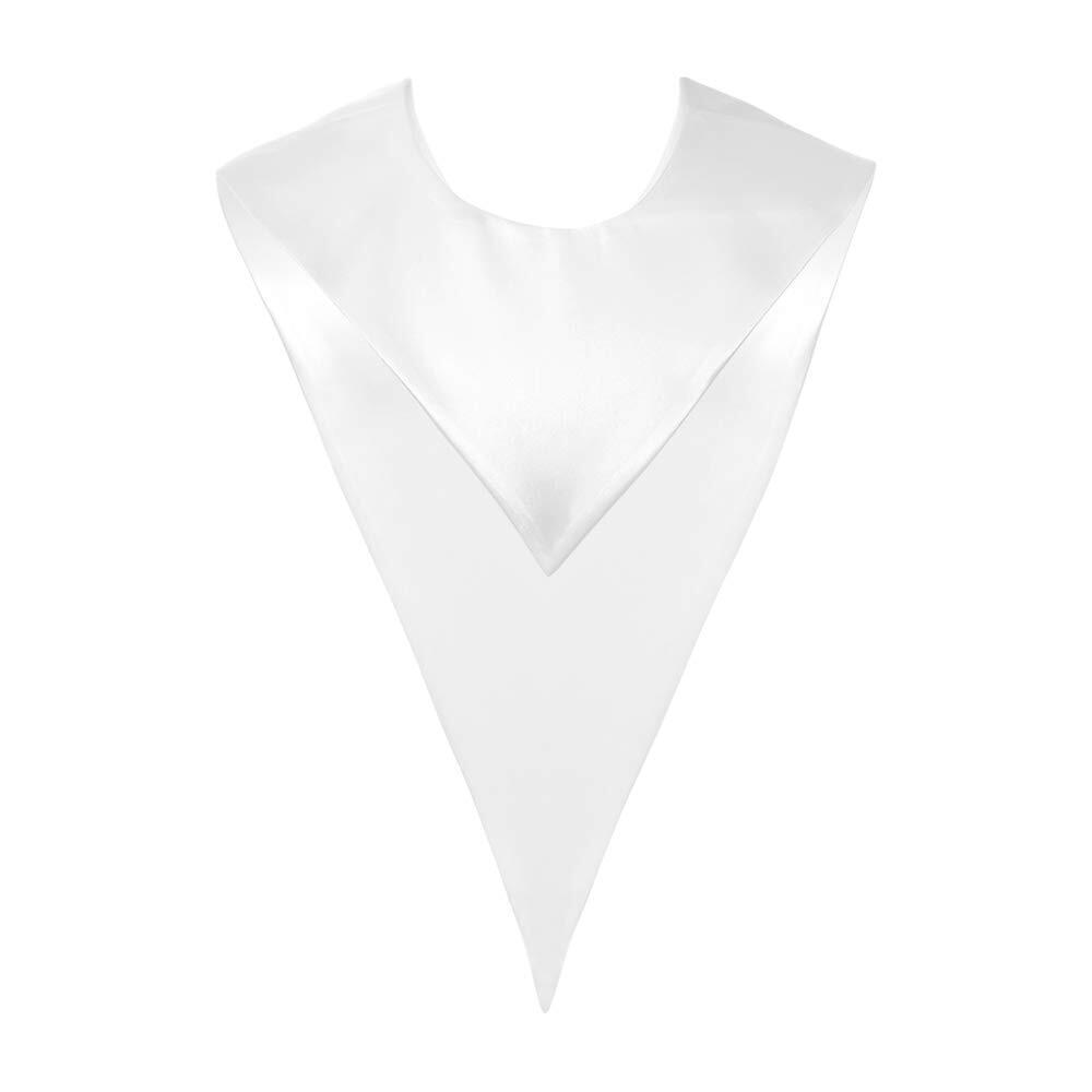 2265 Premium Choir V Stole - Solid Color - Satin - Unisex White